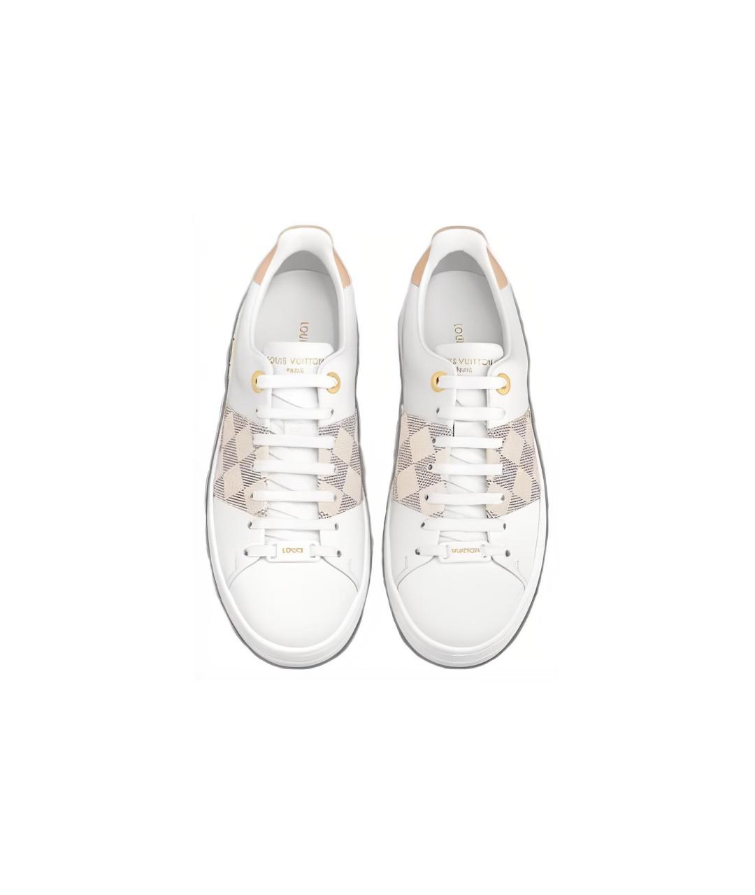 LOUIS VUITTON Белые кожаные кроссовки, фото 5