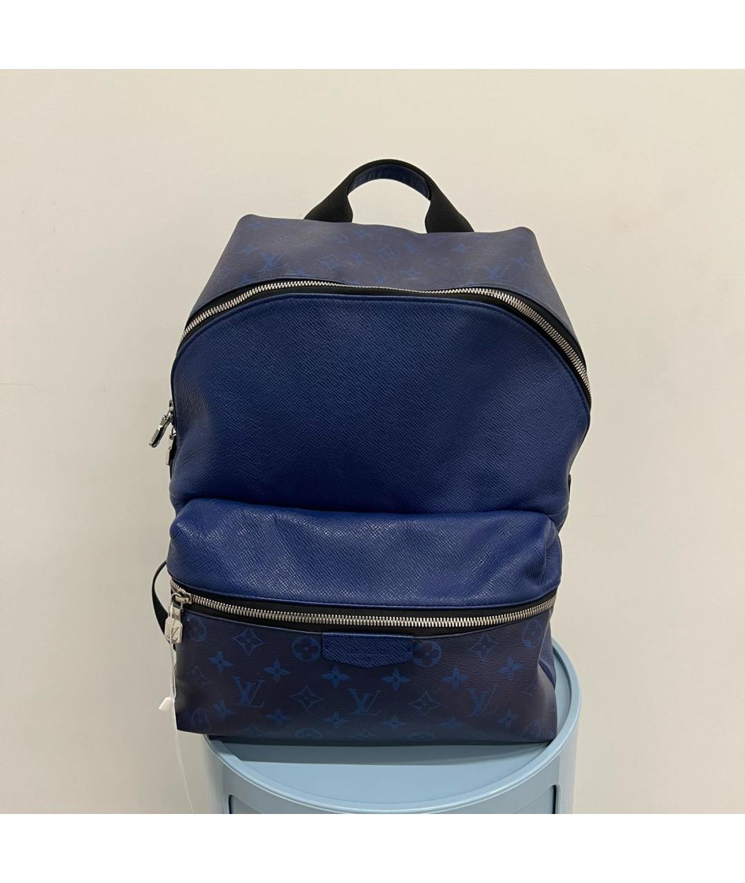 LOUIS VUITTON Темно-синий кожаный рюкзак, фото 9