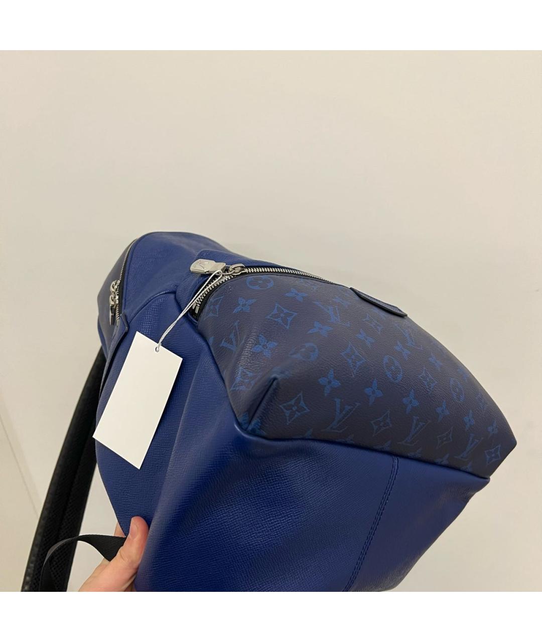 LOUIS VUITTON Темно-синий кожаный рюкзак, фото 6