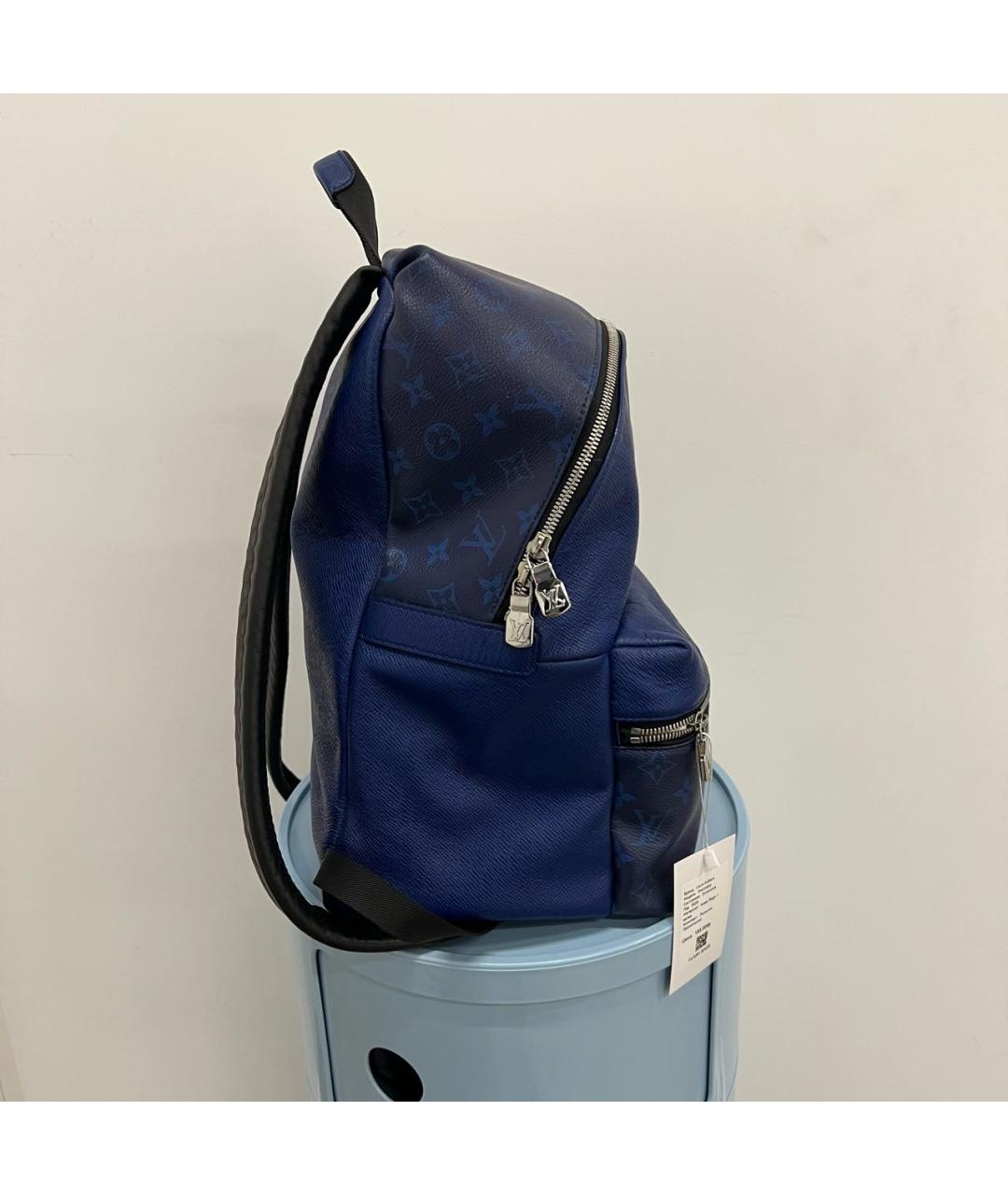 LOUIS VUITTON Темно-синий кожаный рюкзак, фото 3
