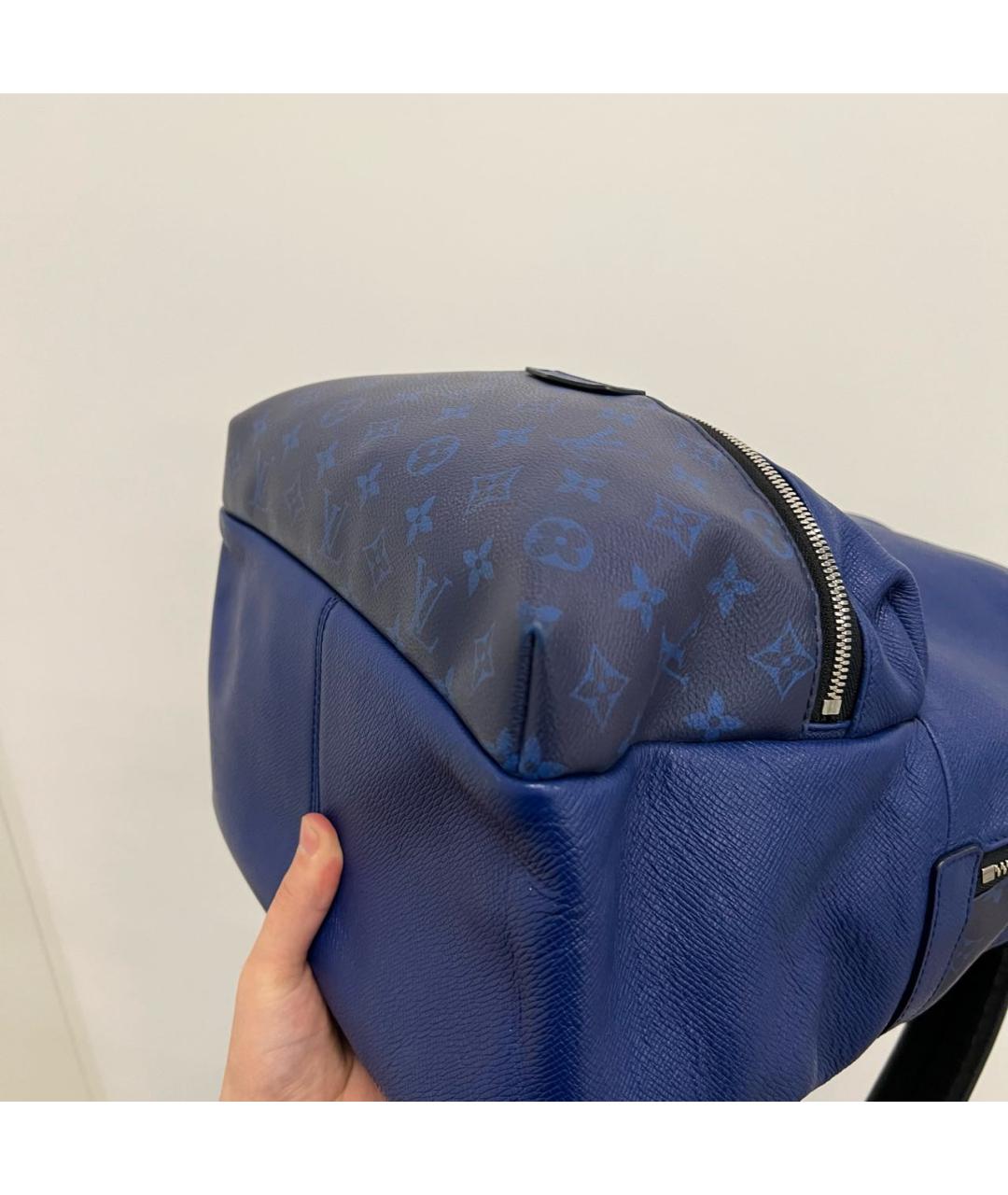 LOUIS VUITTON Темно-синий кожаный рюкзак, фото 8
