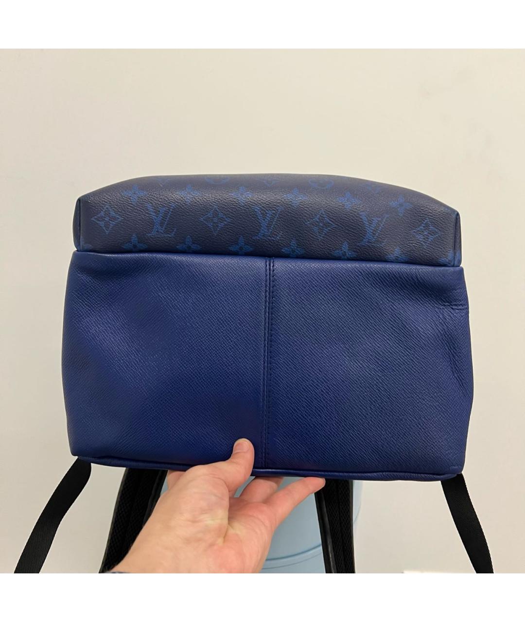 LOUIS VUITTON Темно-синий кожаный рюкзак, фото 7