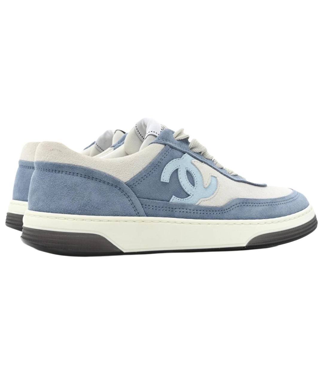 CHANEL Синие низкие кроссовки / кеды, фото 4