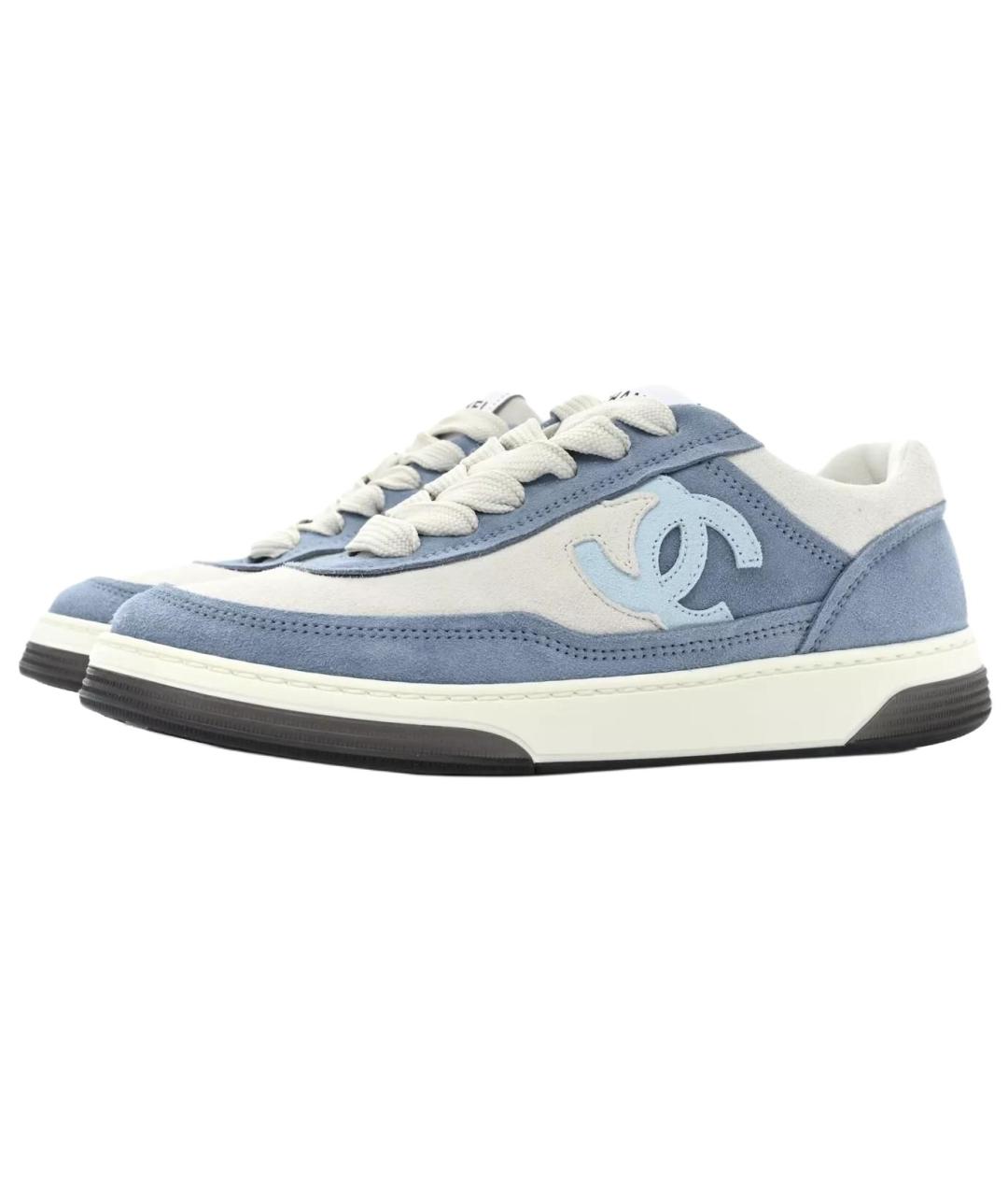 CHANEL Синие низкие кроссовки / кеды, фото 3