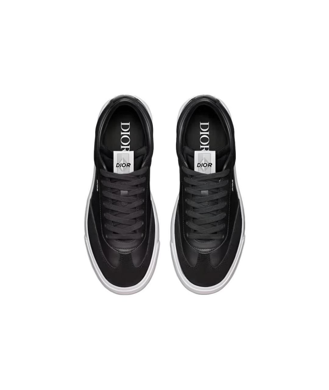 CHRISTIAN DIOR Черные кожаные низкие кроссовки / кеды, фото 4