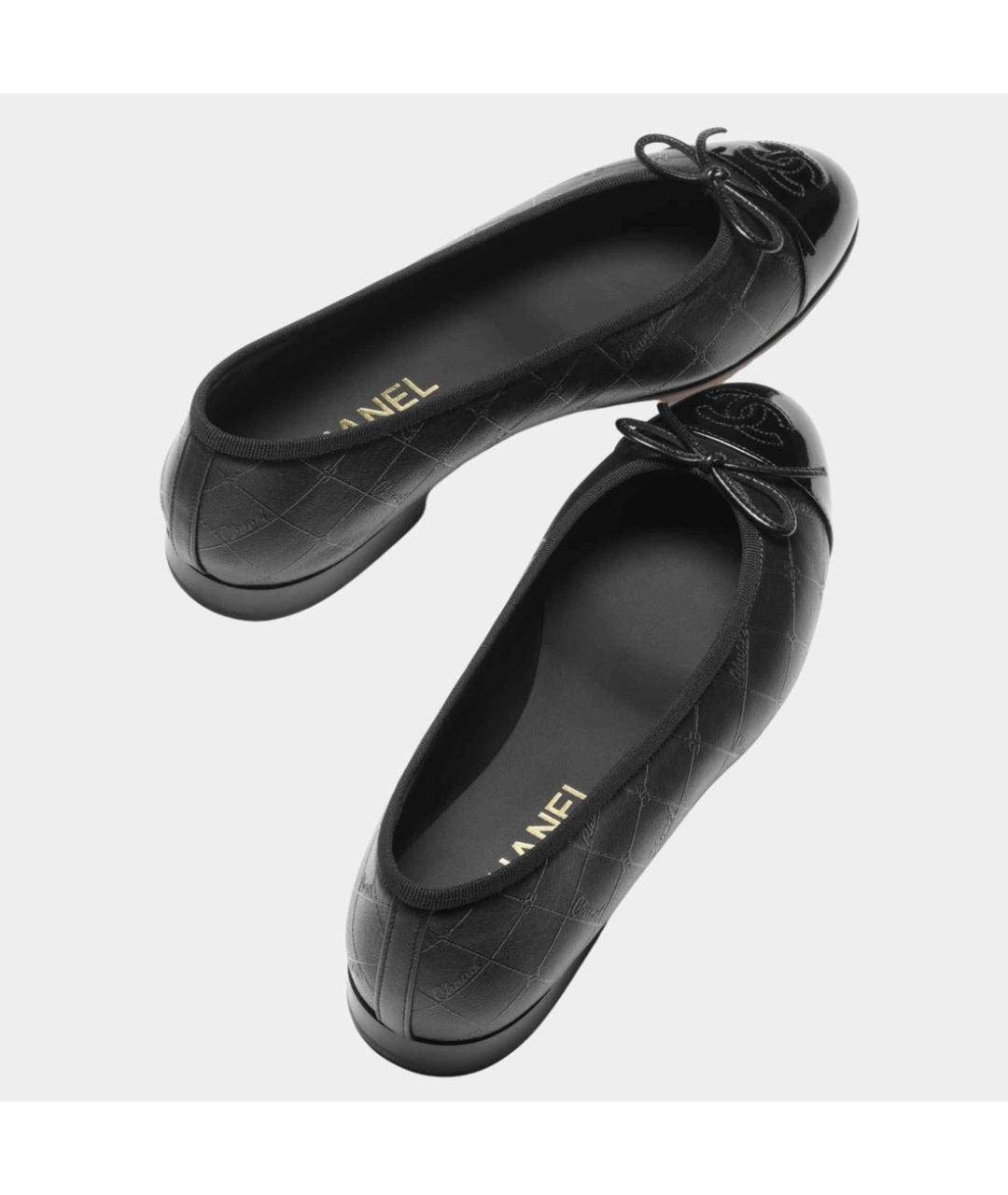 CHANEL Черные кожаные балетки, фото 3