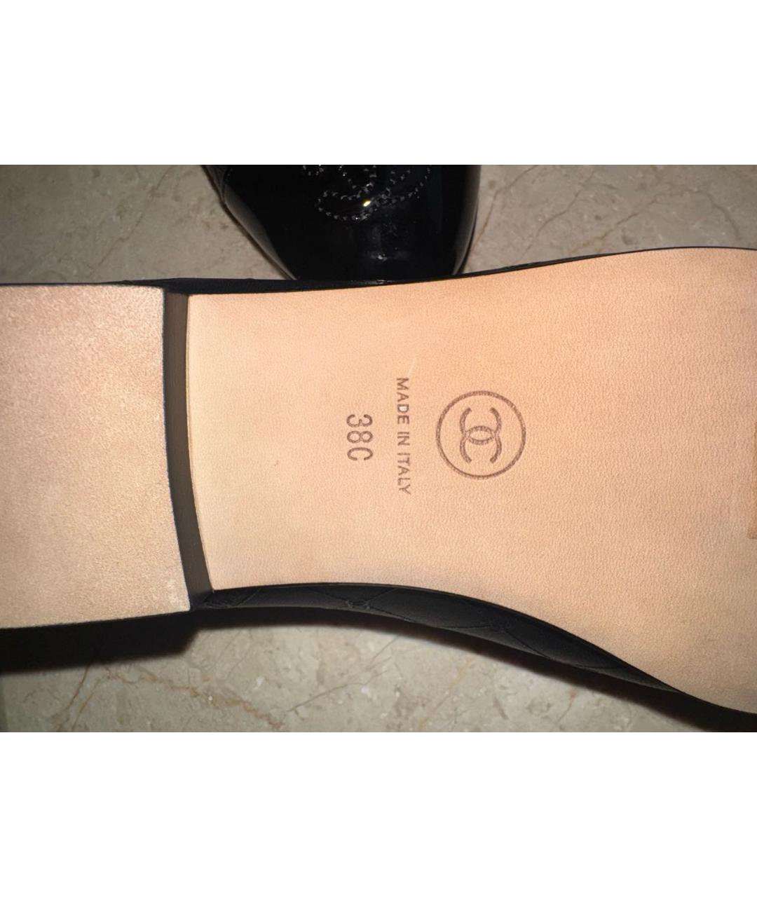 CHANEL Черные кожаные балетки, фото 5