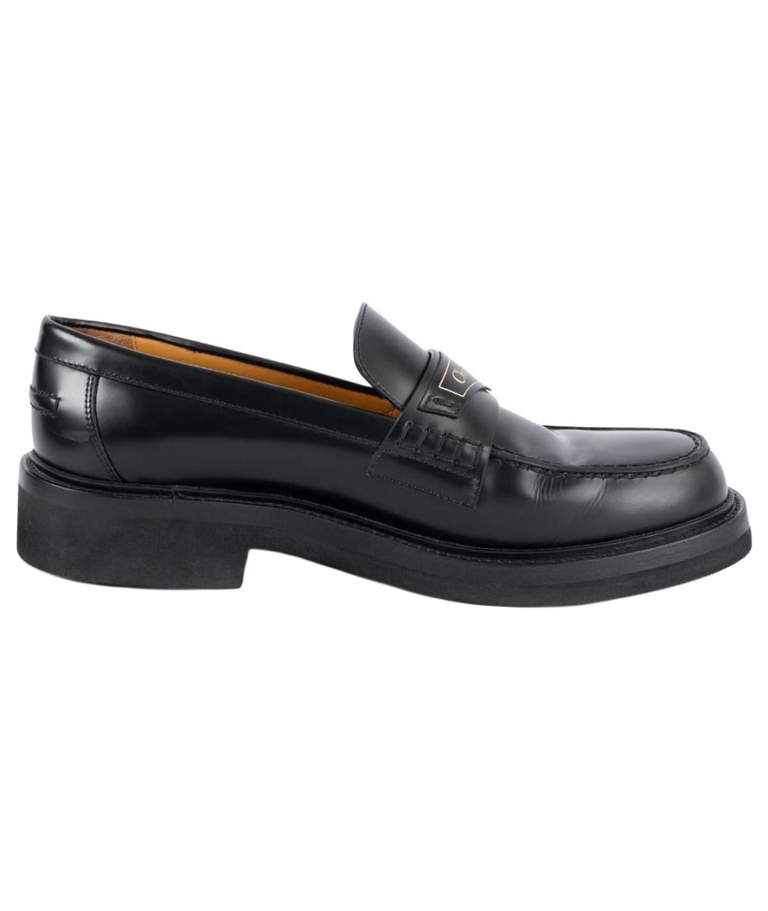 CHRISTIAN DIOR Черные кожаные лоферы, фото 1
