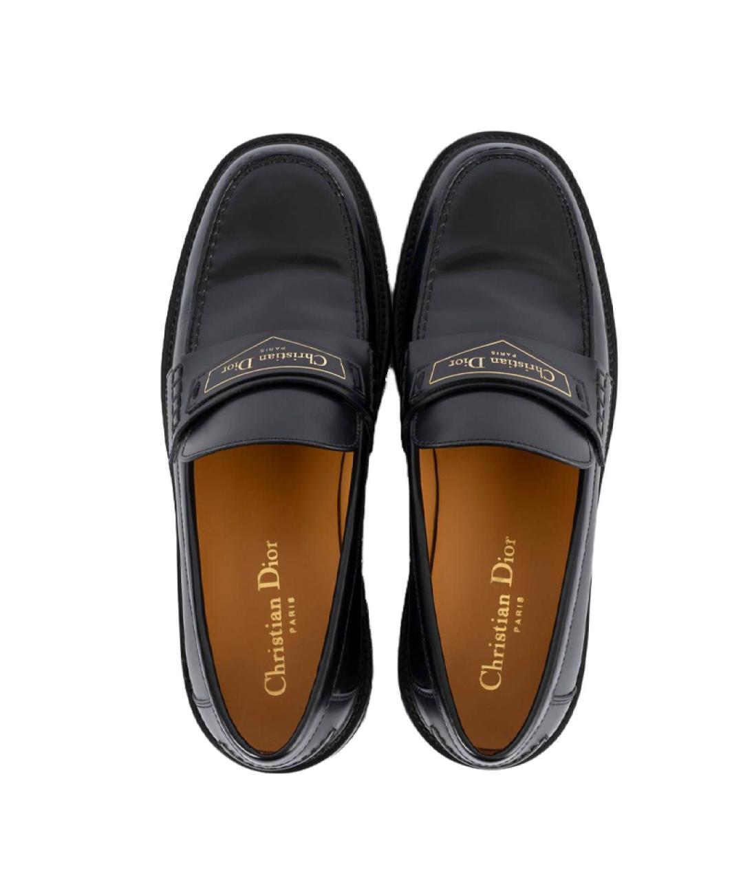 CHRISTIAN DIOR Черные кожаные лоферы, фото 4