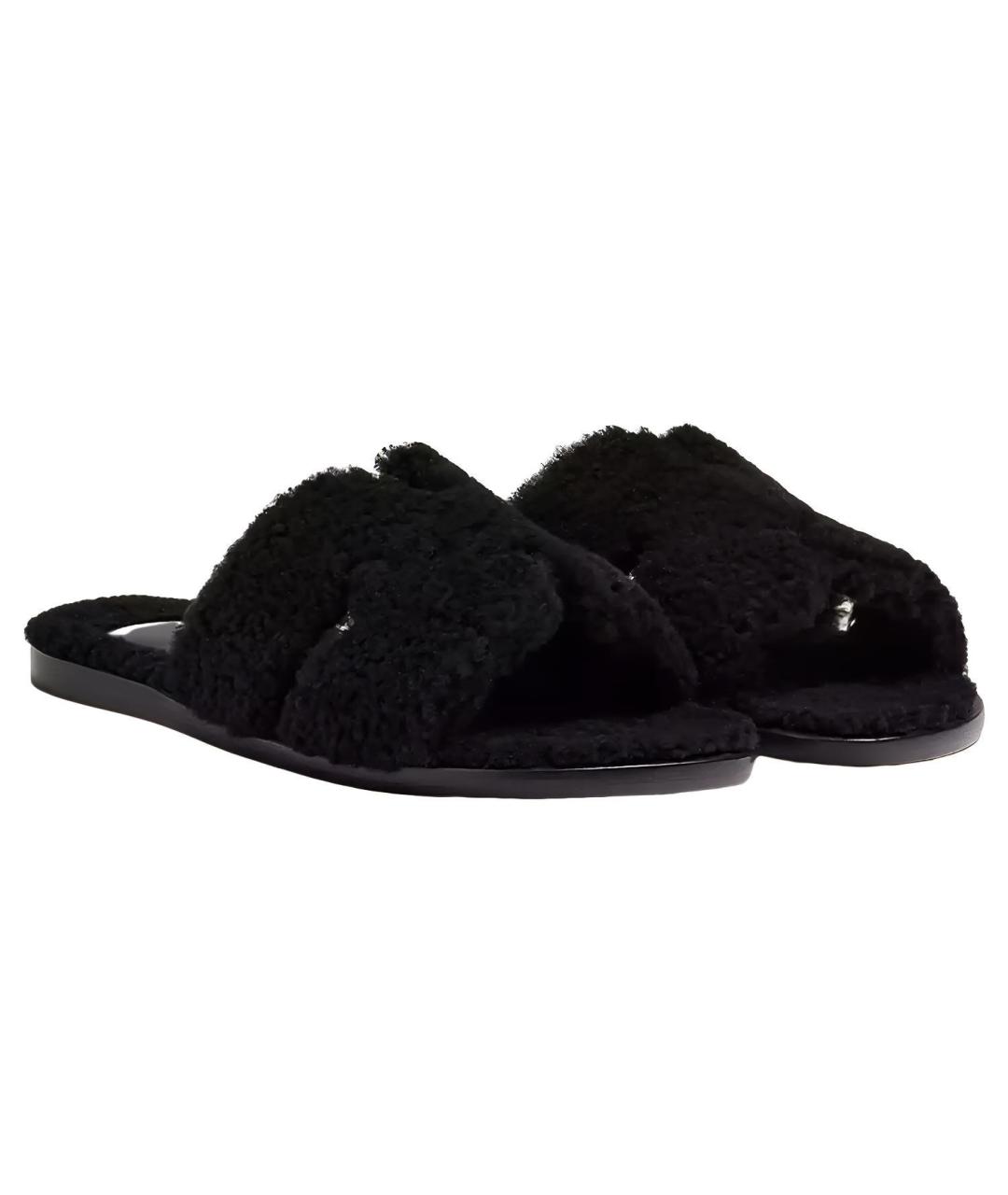 HERMES Черные сандалии, фото 4