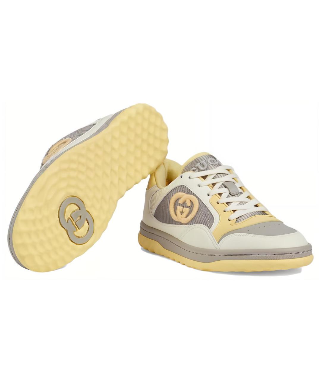 GUCCI Бежевые кожаные кроссовки, фото 3