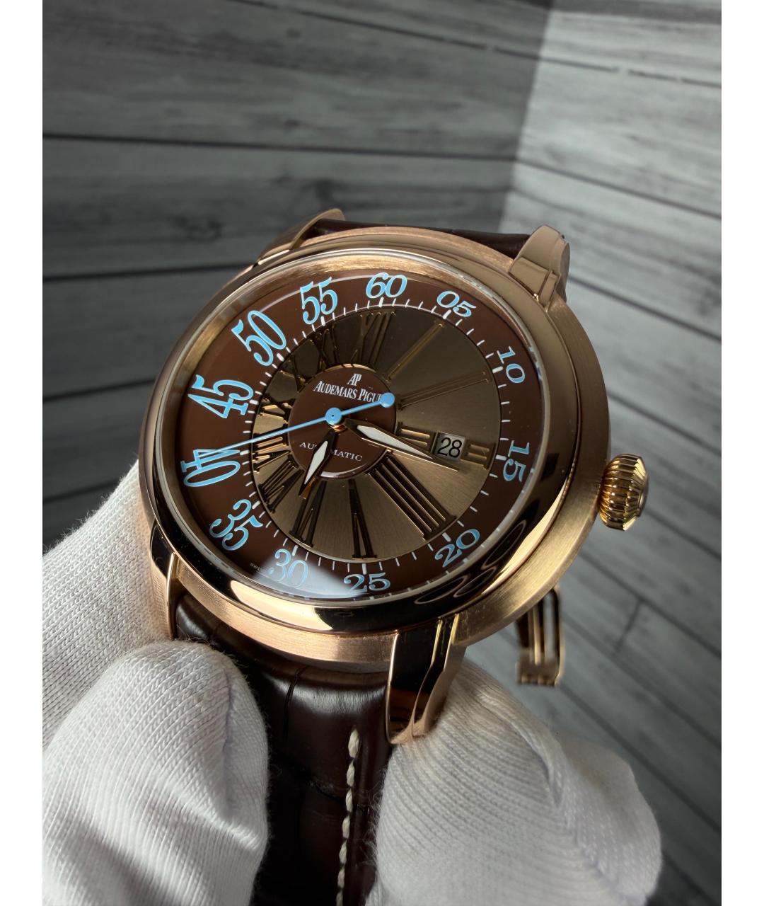 Audemars Piguet Коричневые часы из розового золота, фото 4