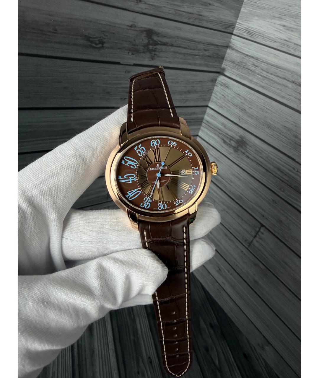 Audemars Piguet Коричневые часы из розового золота, фото 2