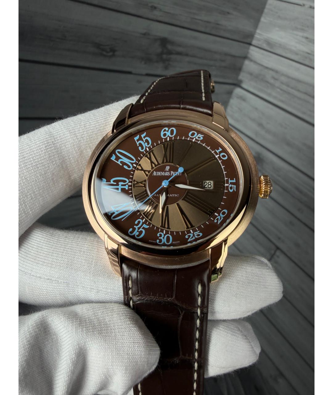 Audemars Piguet Коричневые часы из розового золота, фото 3