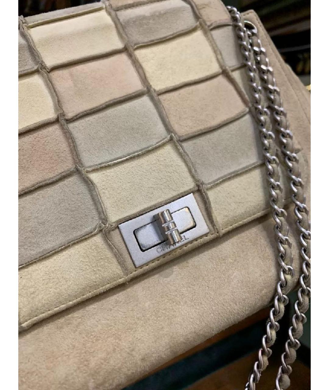 CHANEL Бежевая замшевая сумка тоут, фото 5