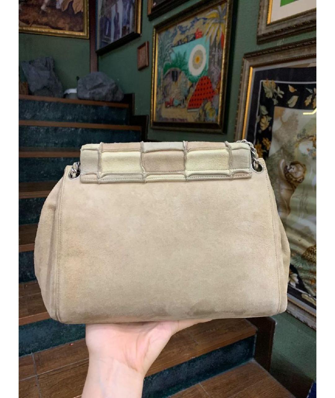 CHANEL Бежевая замшевая сумка тоут, фото 3
