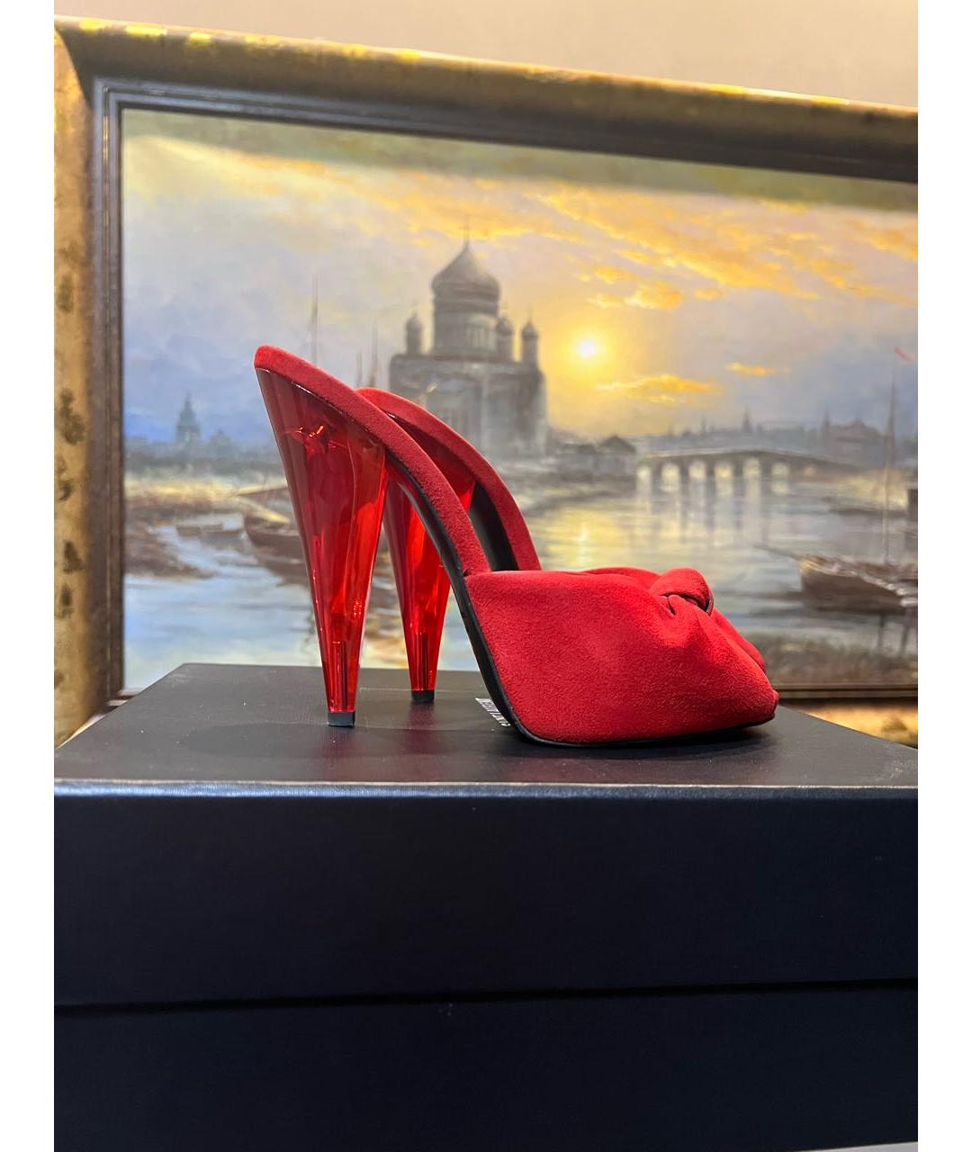 GIUSEPPE ZANOTTI DESIGN Красные замшевые мюли, фото 5