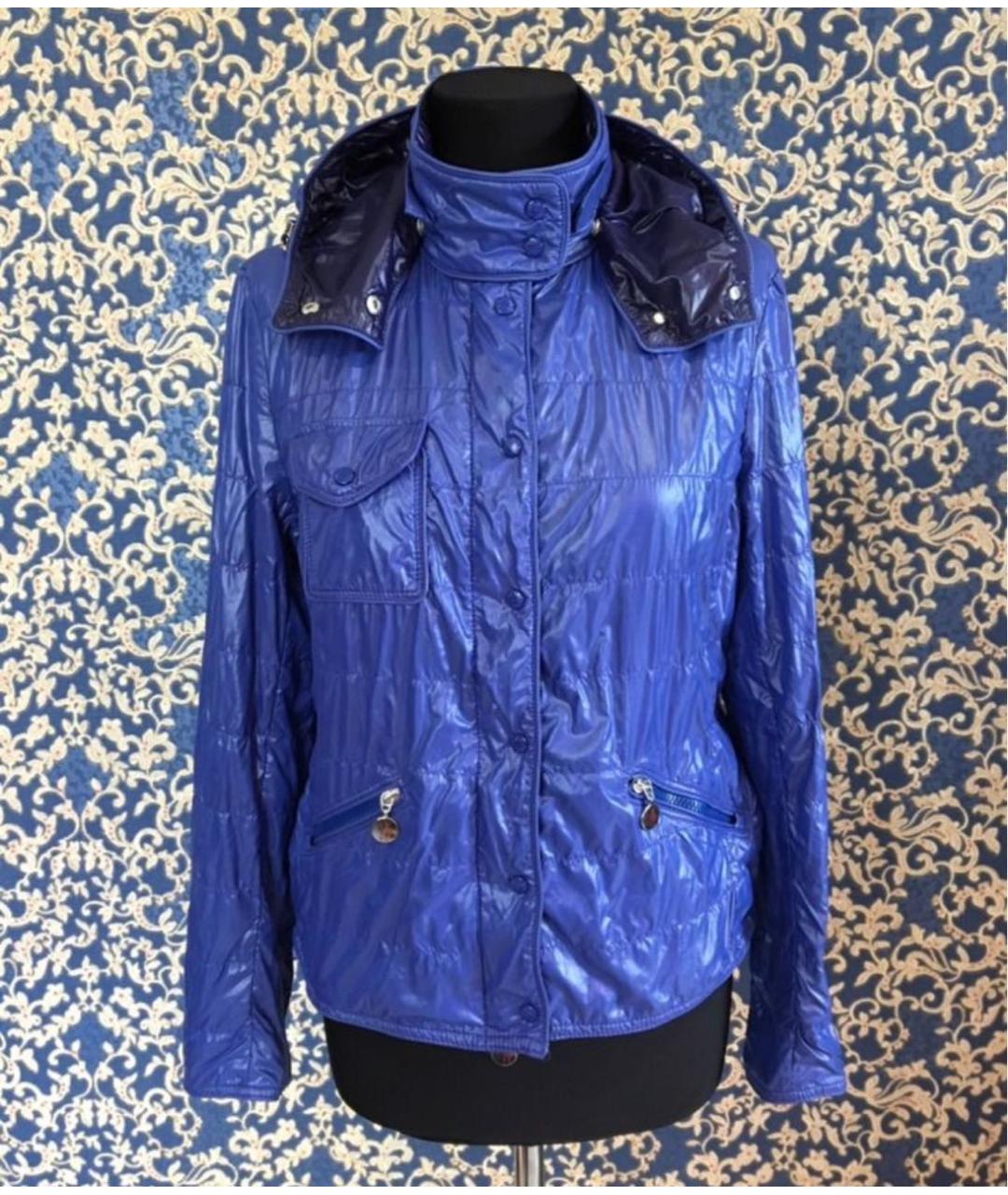 MONCLER Синяя полиэстеровая куртка, фото 9