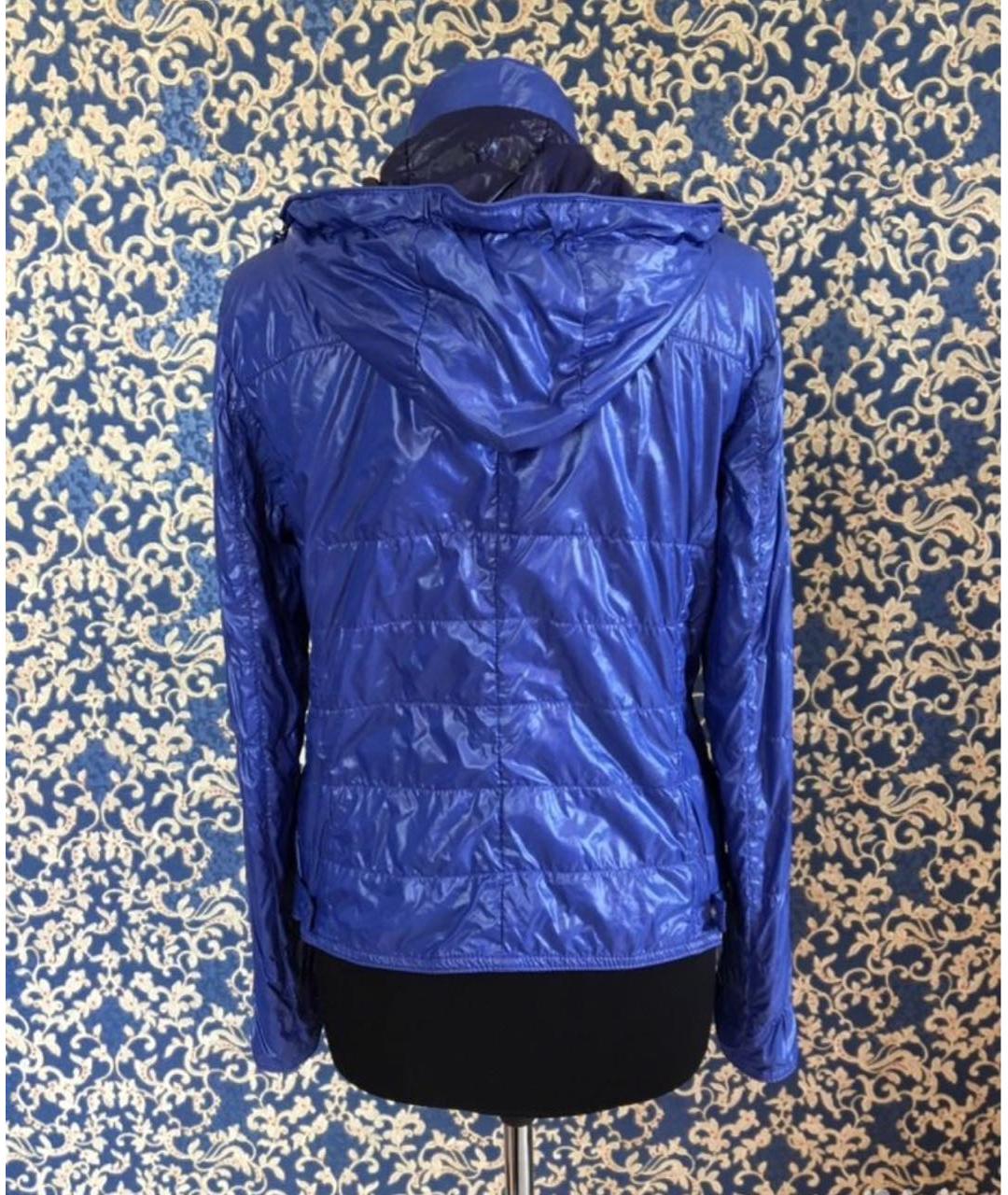 MONCLER Синяя полиэстеровая куртка, фото 2