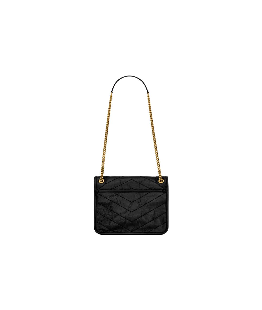 SAINT LAURENT Черная кожаная сумка через плечо, фото 3