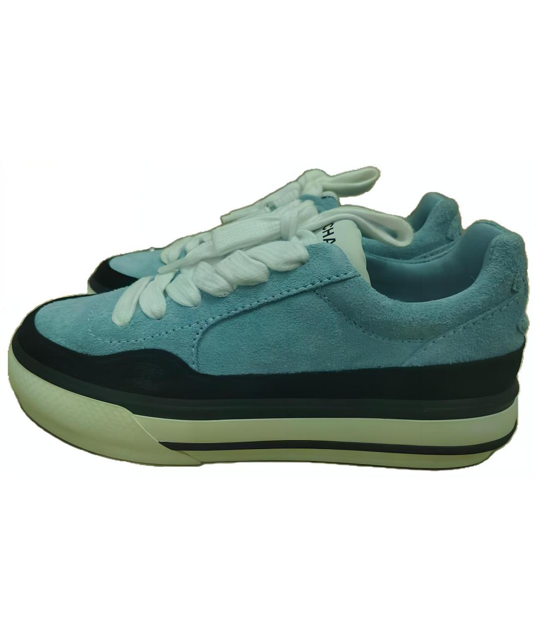 CHANEL Синие кожаные кроссовки, фото 3