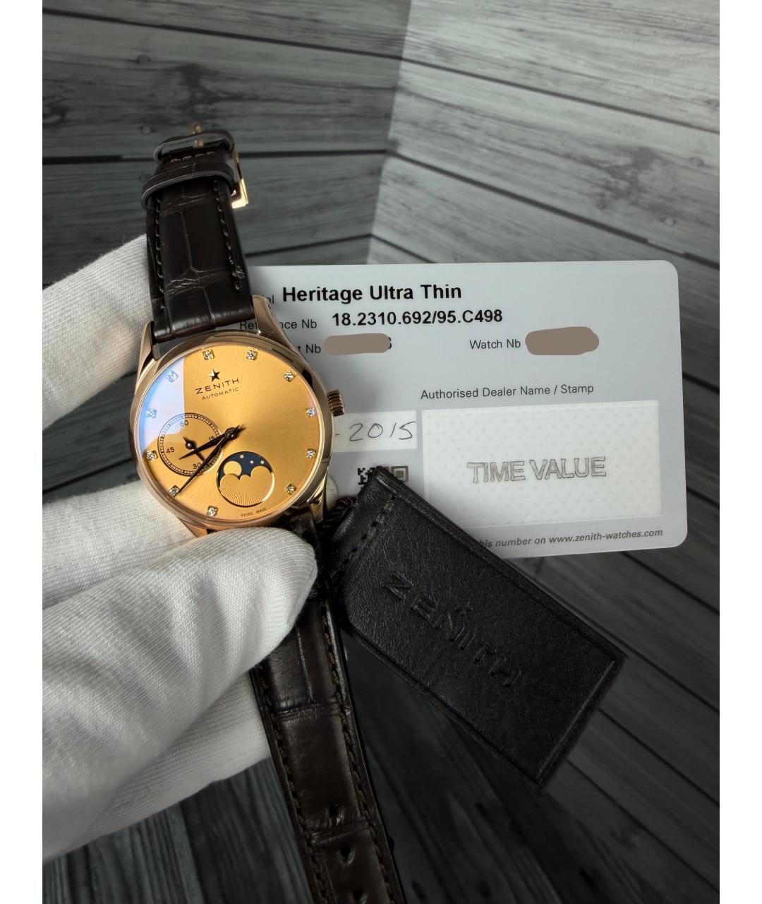 ZENITH Золотые часы из розового золота, фото 2