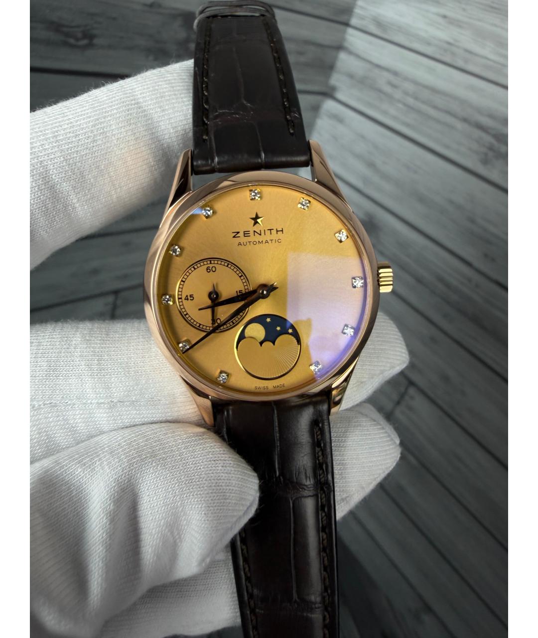 ZENITH Золотые часы из розового золота, фото 3