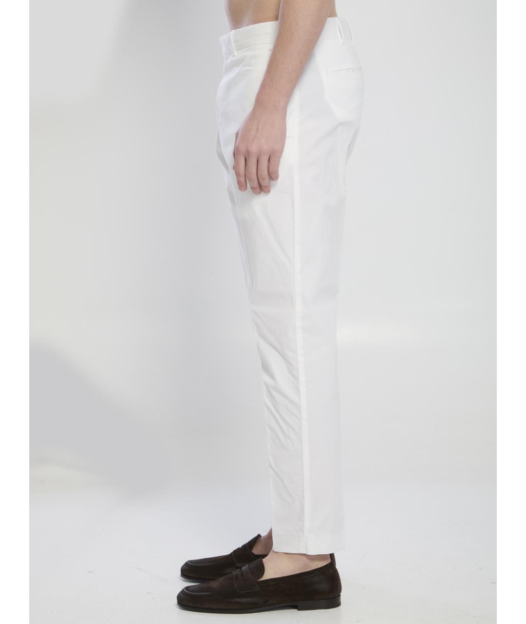 PT TORINO Белые хлопковые повседневные брюки, фото 3