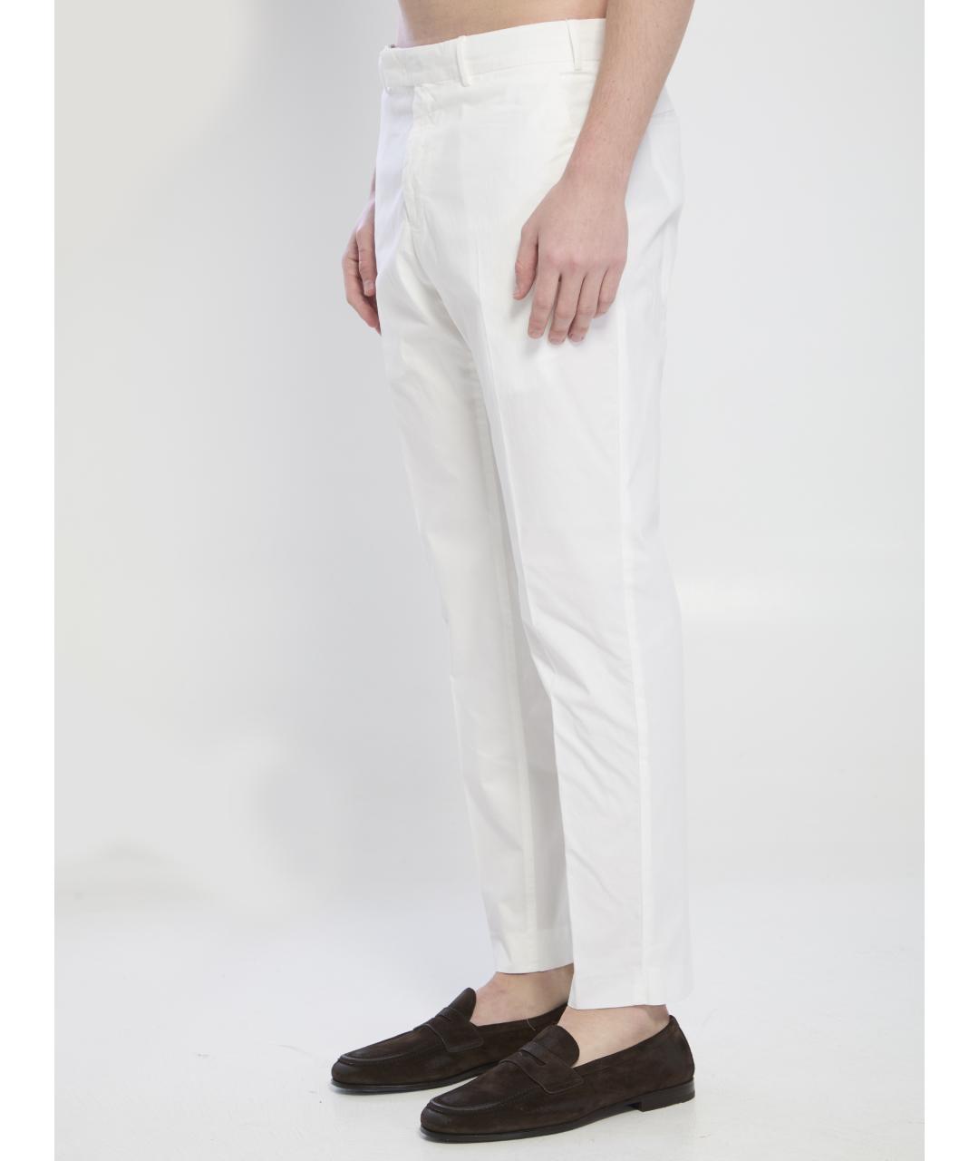PT TORINO Белые хлопковые повседневные брюки, фото 2