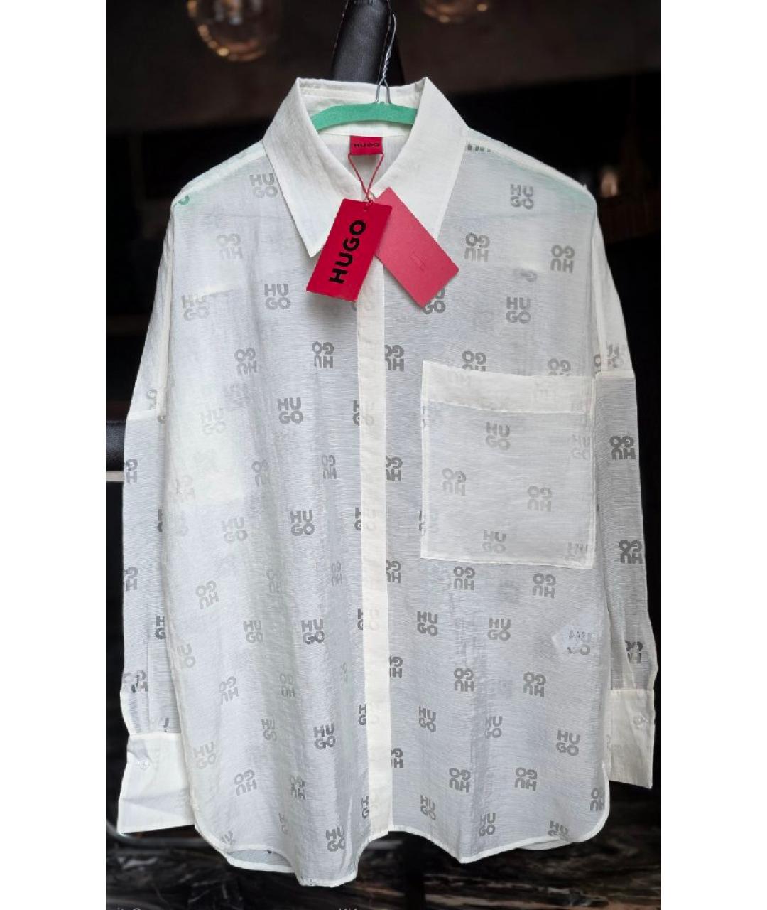 HUGO Белая вискозная рубашка, фото 5