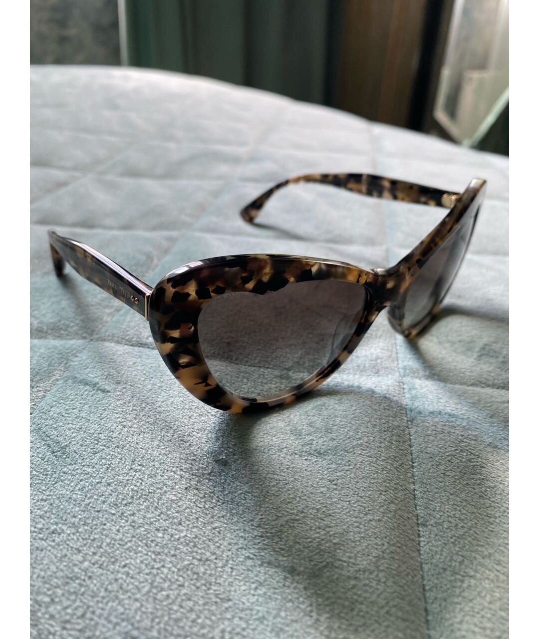 MIU MIU Коричневые пластиковые солнцезащитные очки, фото 2