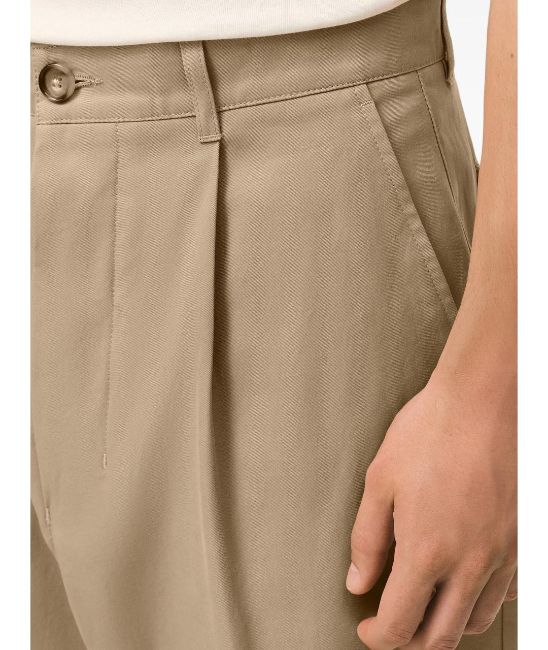 Ami Paris Бежевые хлопковые повседневные брюки, фото 3