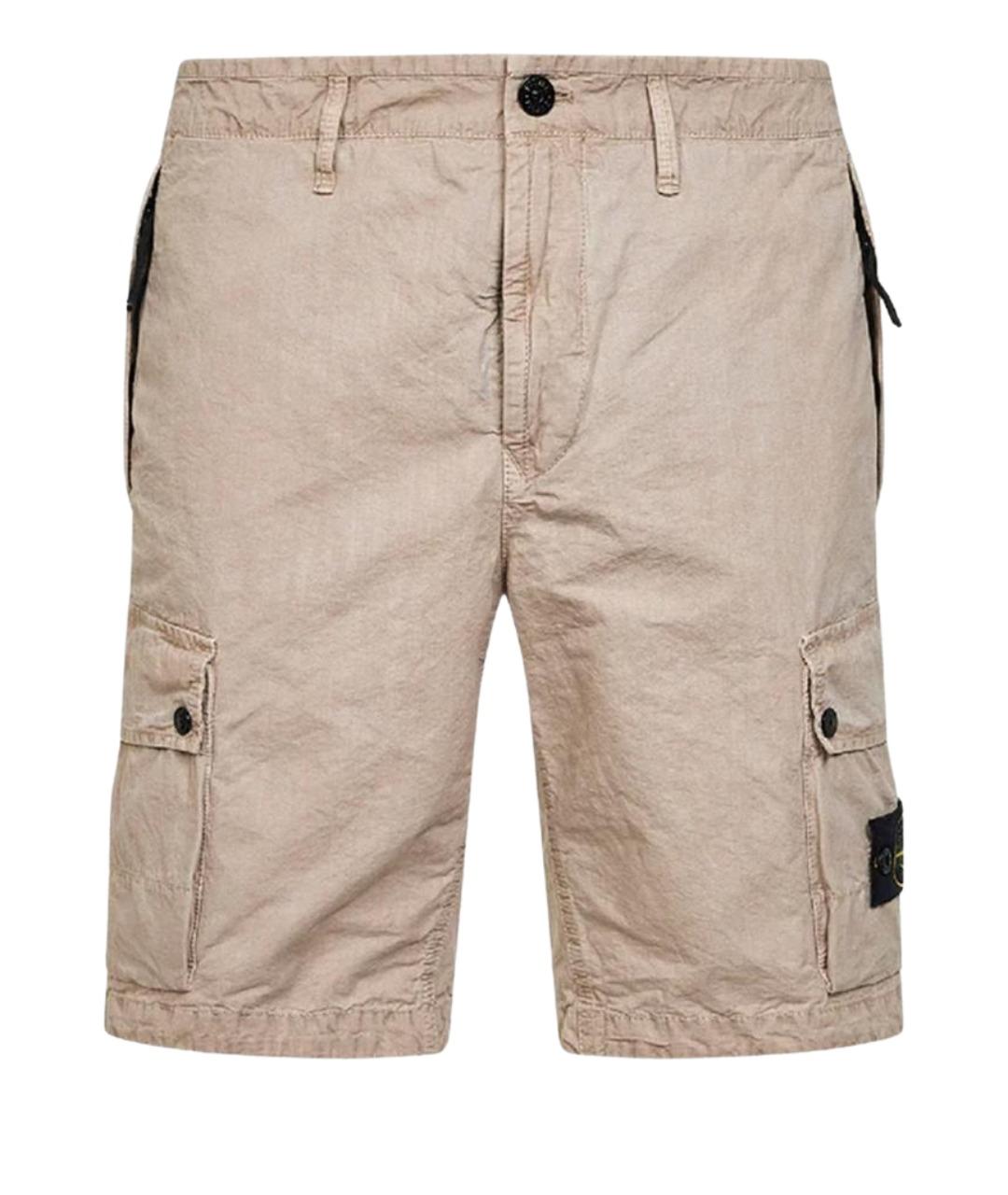STONE ISLAND Бежевые хлопковые шорты, фото 1