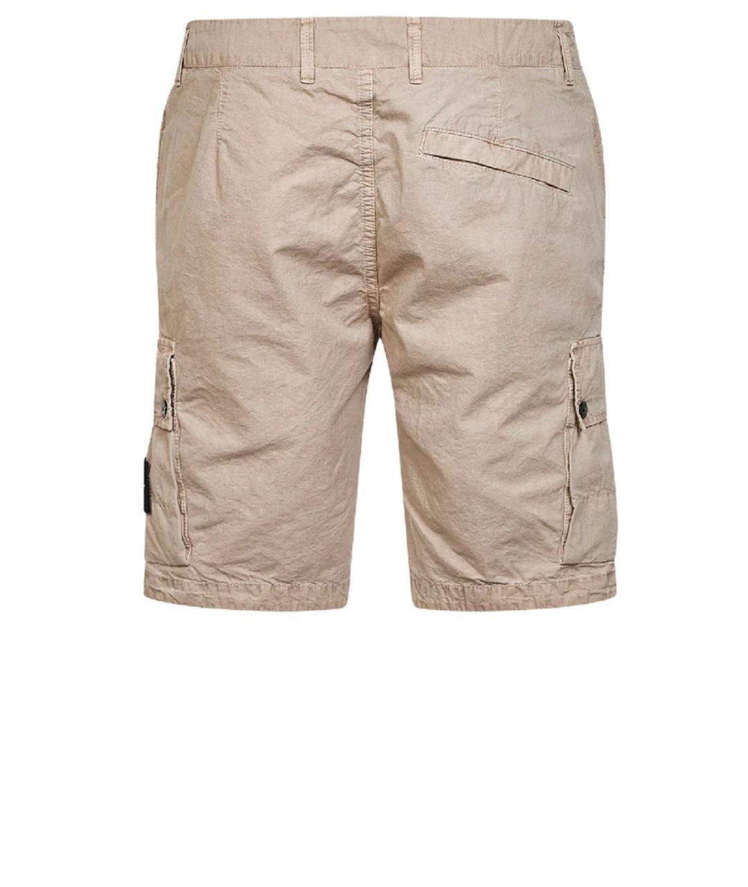 STONE ISLAND Бежевые хлопковые шорты, фото 2