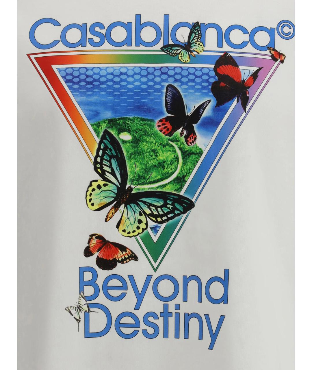 CASABLANCA Белая хлопковая футболка, фото 3