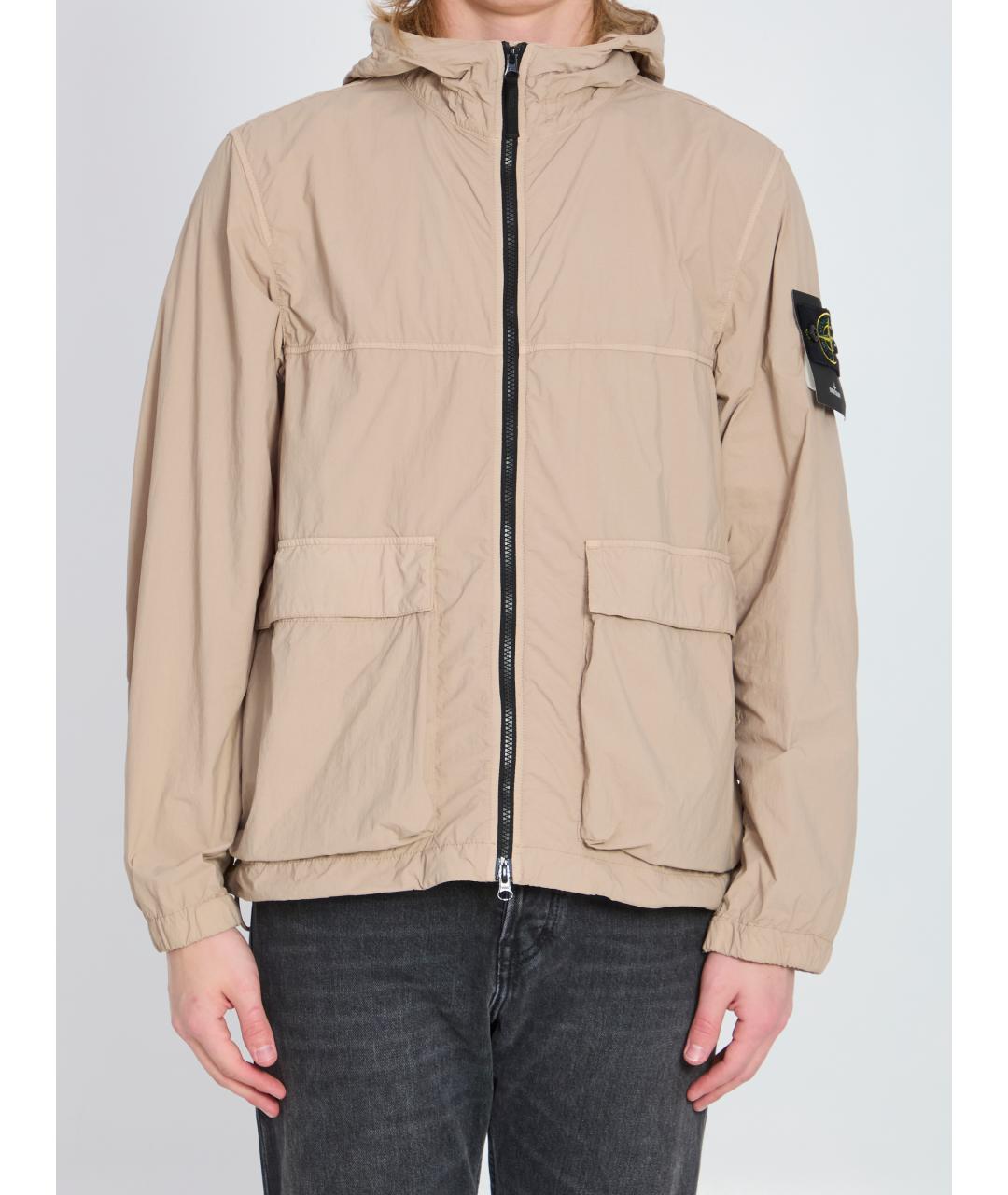 STONE ISLAND Бежевая полиамидовая куртка, фото 2