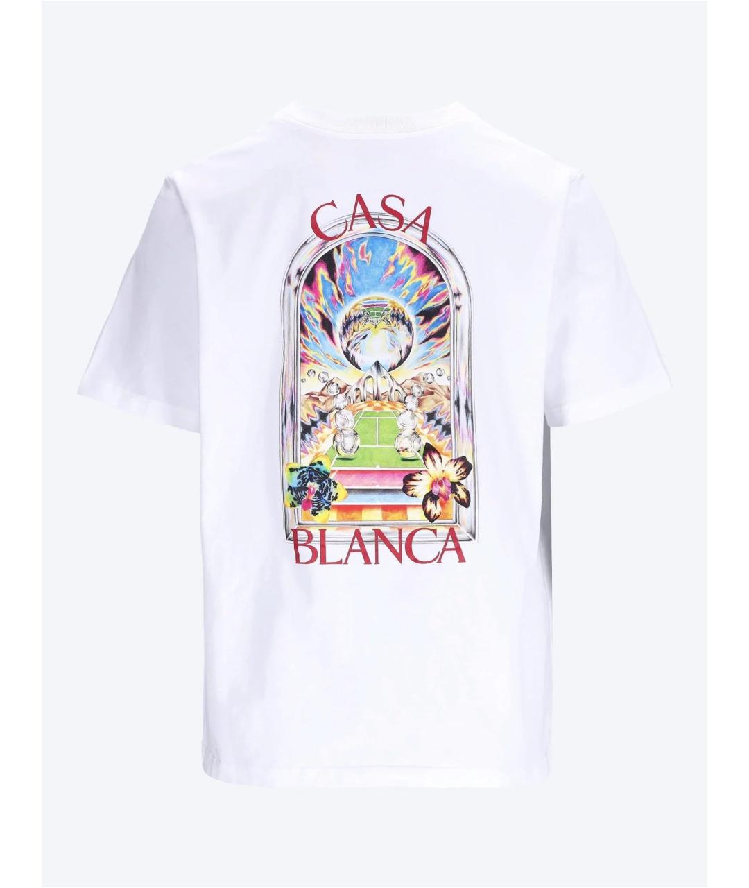 CASABLANCA Белая хлопковая футболка, фото 2