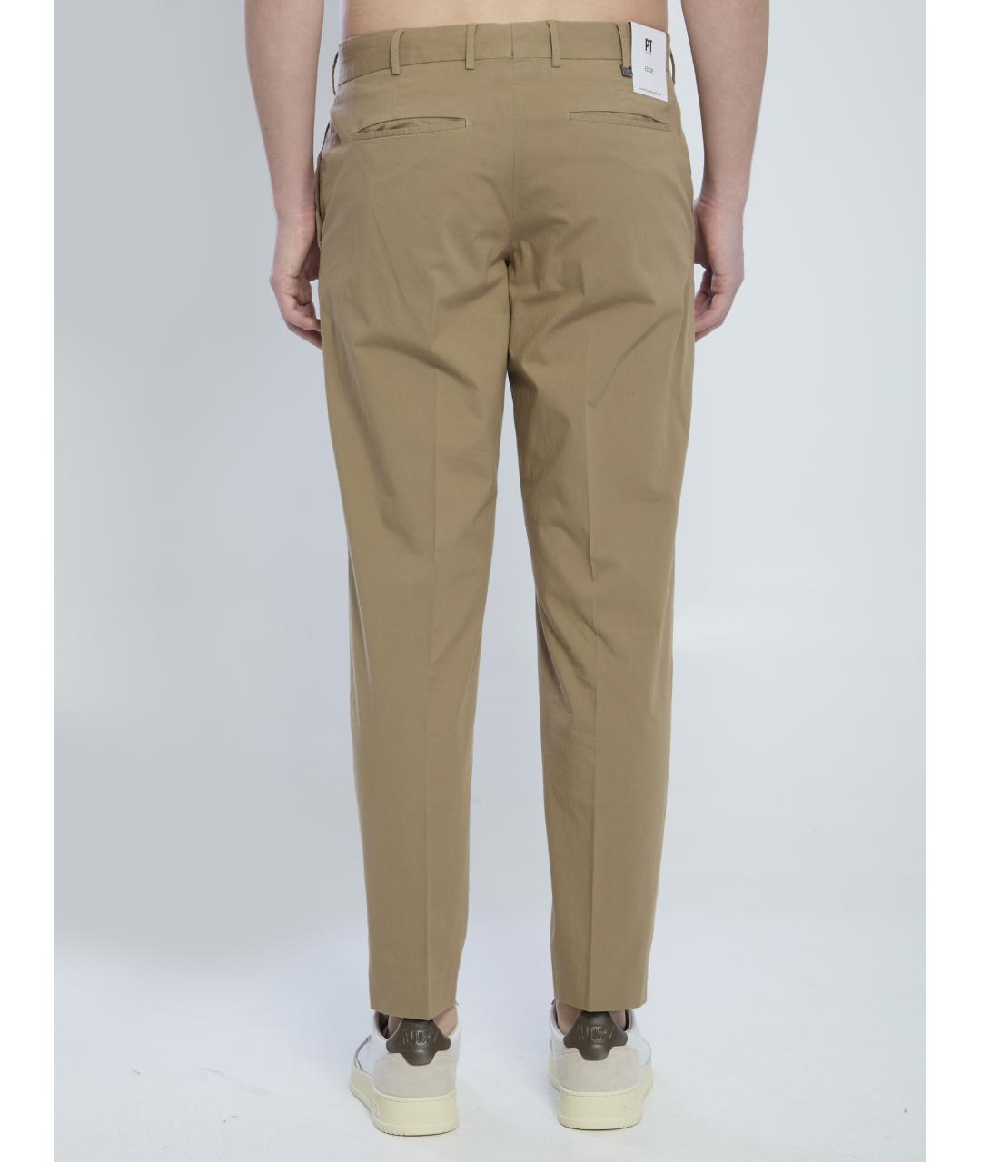 PT TORINO Коричневые хлопковые повседневные брюки, фото 4