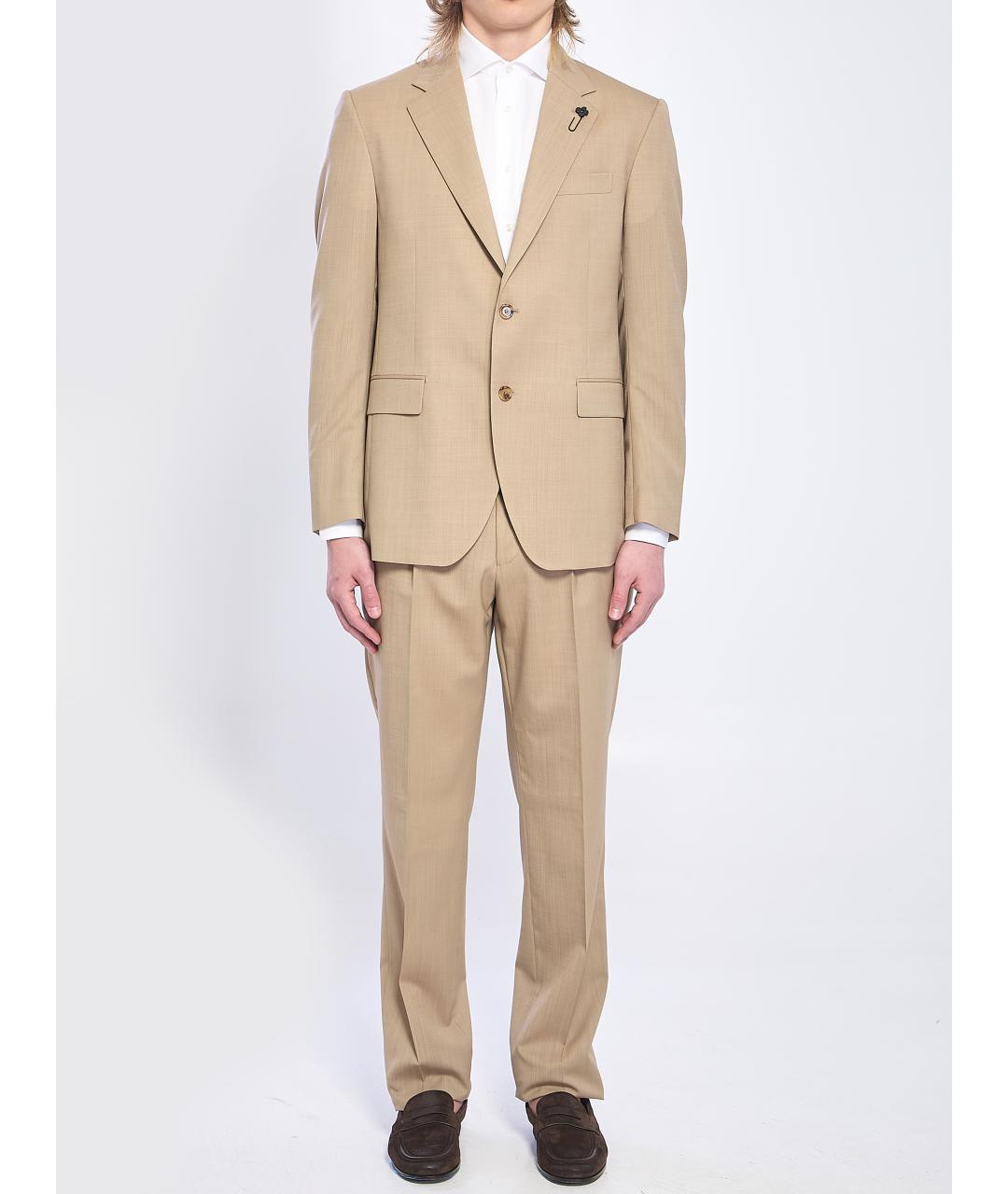 LARDINI Бежевый классический костюм, фото 2