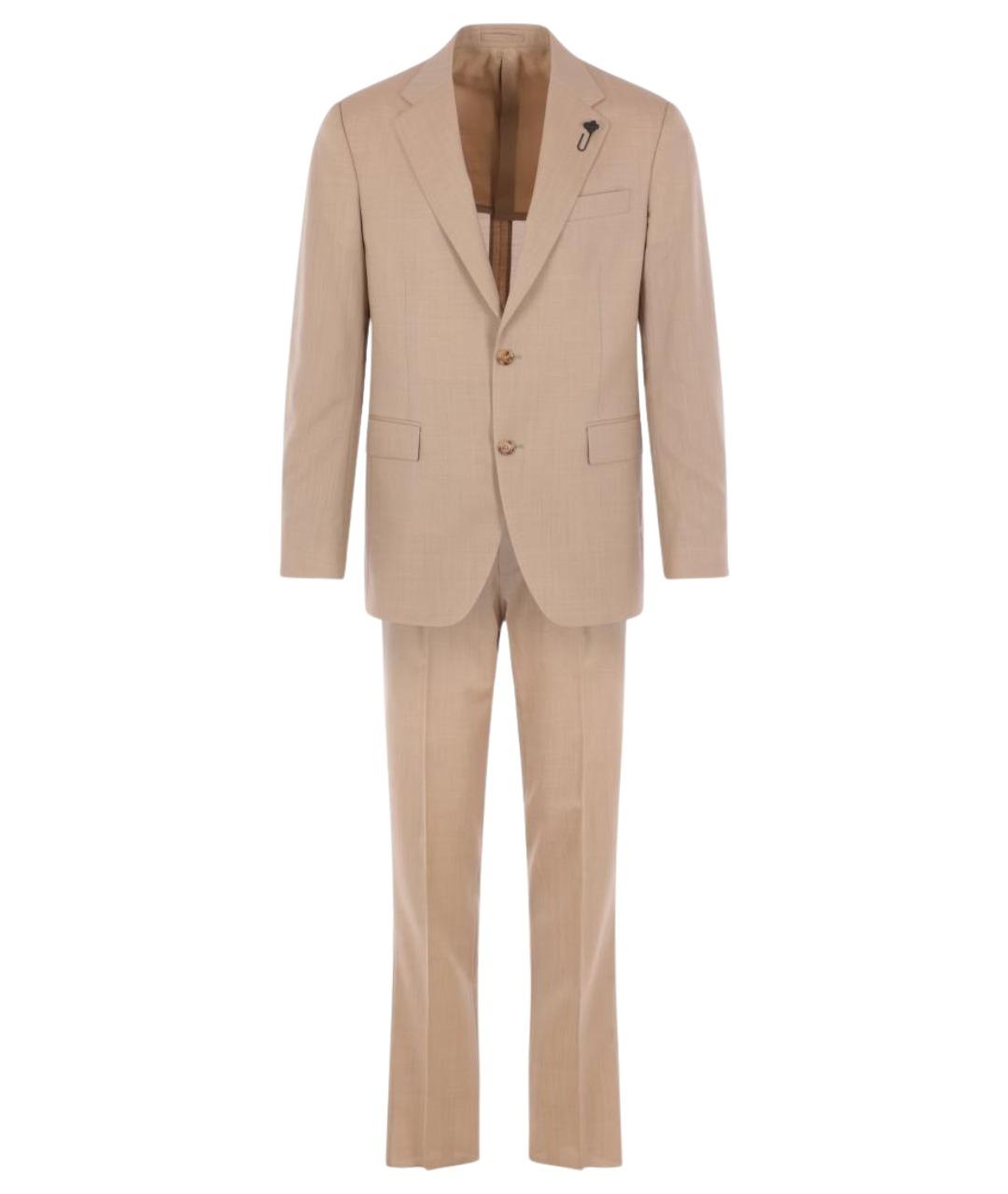 LARDINI Бежевый классический костюм, фото 1