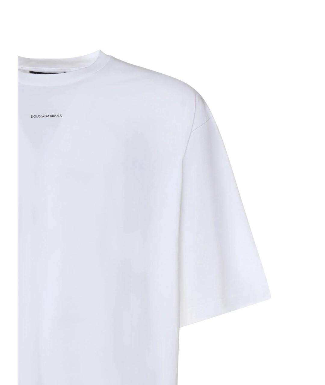 DOLCE&GABBANA Белая хлопковая футболка, фото 3