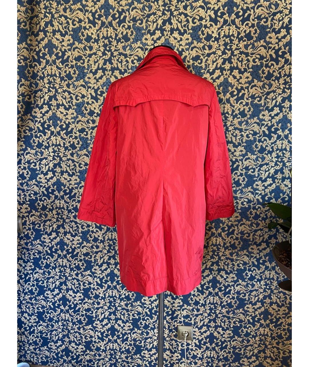 MONCLER Красный полиэстеровый тренч/плащ, фото 2
