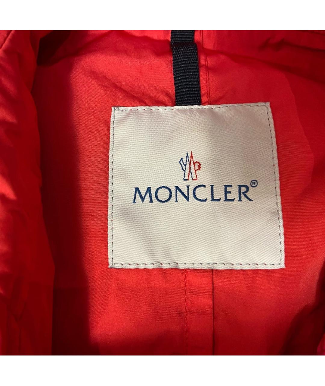 MONCLER Красный полиэстеровый тренч/плащ, фото 4
