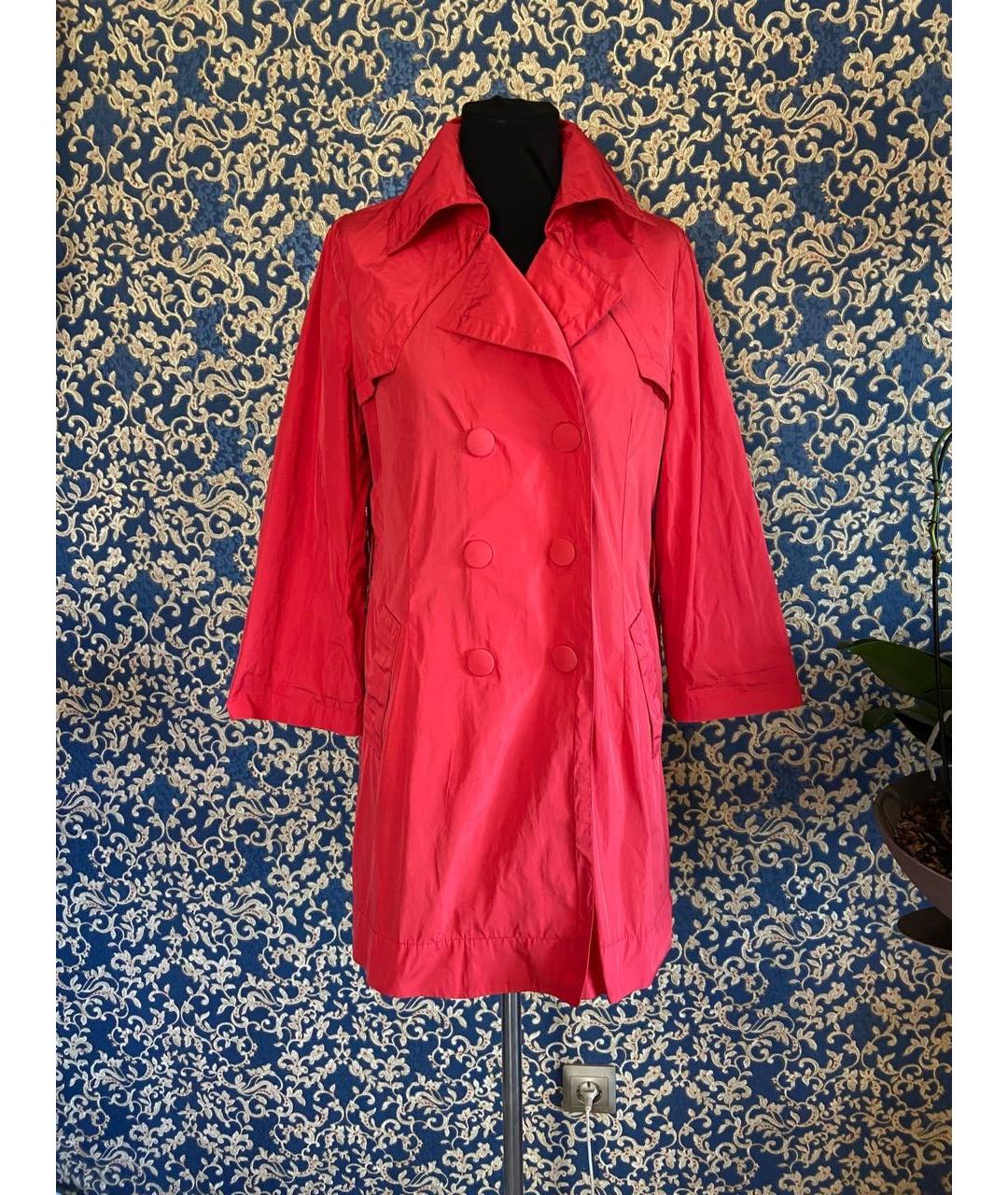 MONCLER Красный полиэстеровый тренч/плащ, фото 9