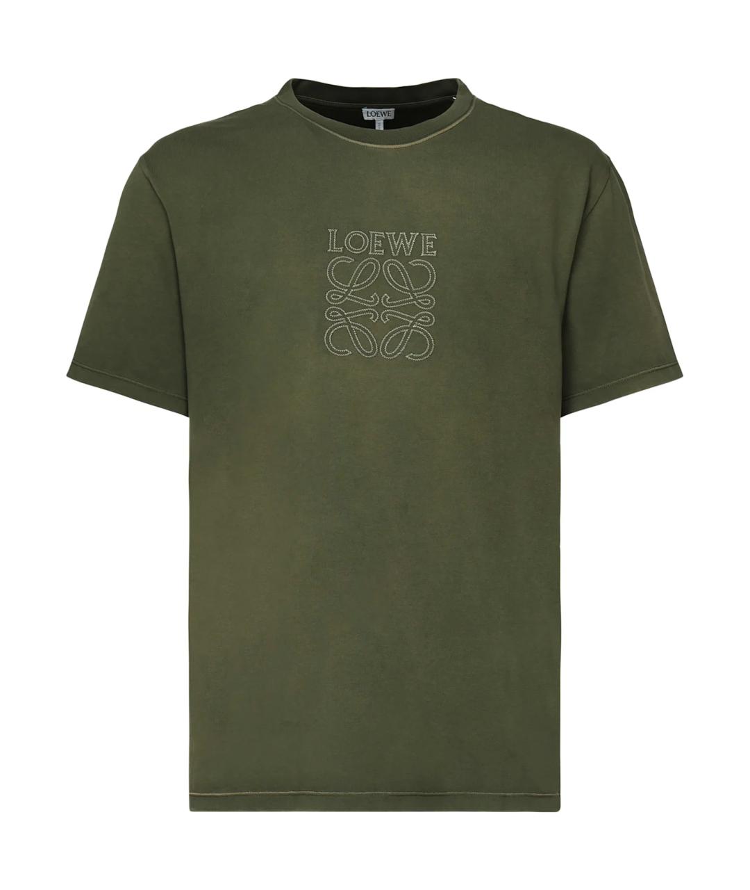 LOEWE Зеленая хлопковая футболка, фото 1