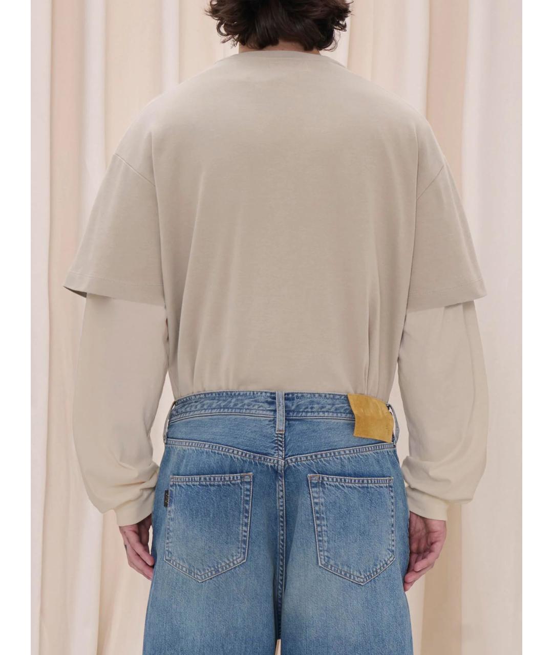 HAIKURE Голубые хлопковые прямые джинсы, фото 2