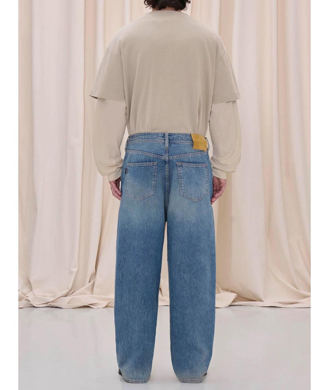 HAIKURE Голубые хлопковые прямые джинсы, фото 4