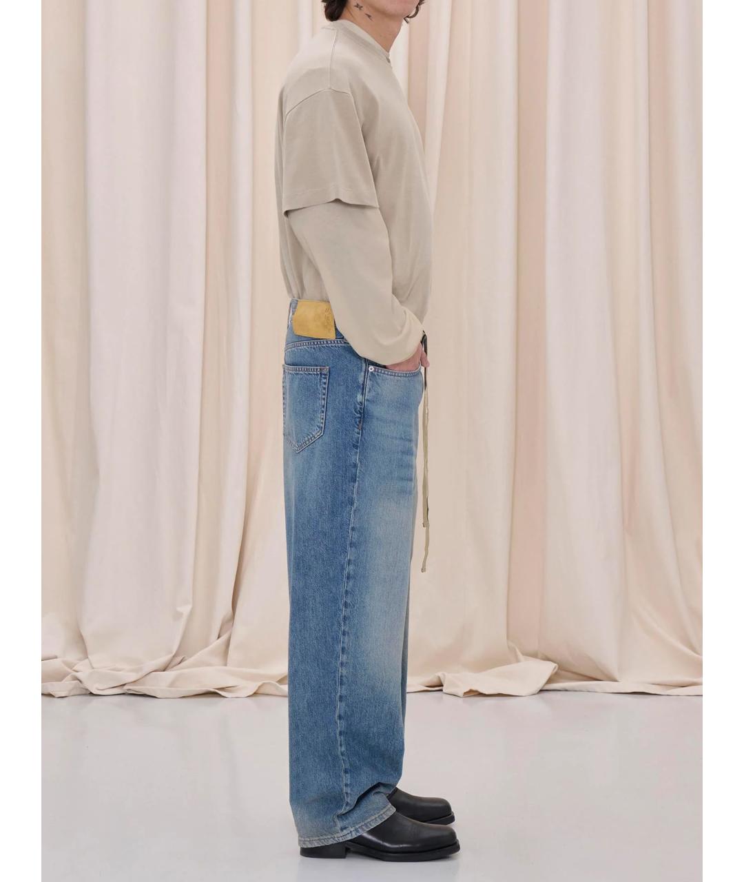 HAIKURE Голубые хлопковые прямые джинсы, фото 3