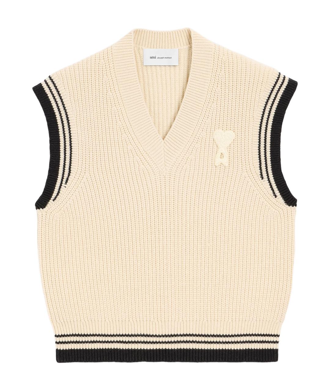 Ami Paris Бежевая шерстяная жилетка, фото 1