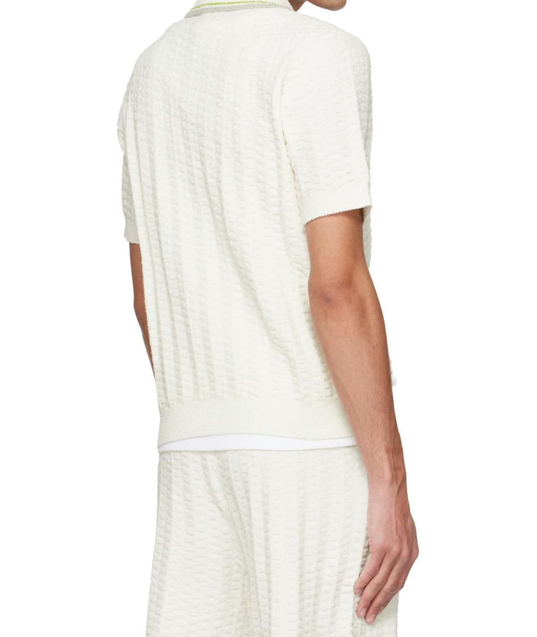 CASABLANCA Белое хлопковое поло с коротким рукавом, фото 3